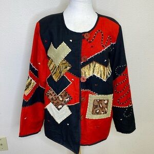 Vintage Wearable Art Blazer by Indigo Moon Large